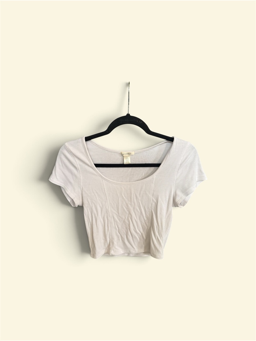 Bozzolo White Scoop Neck Crop Top